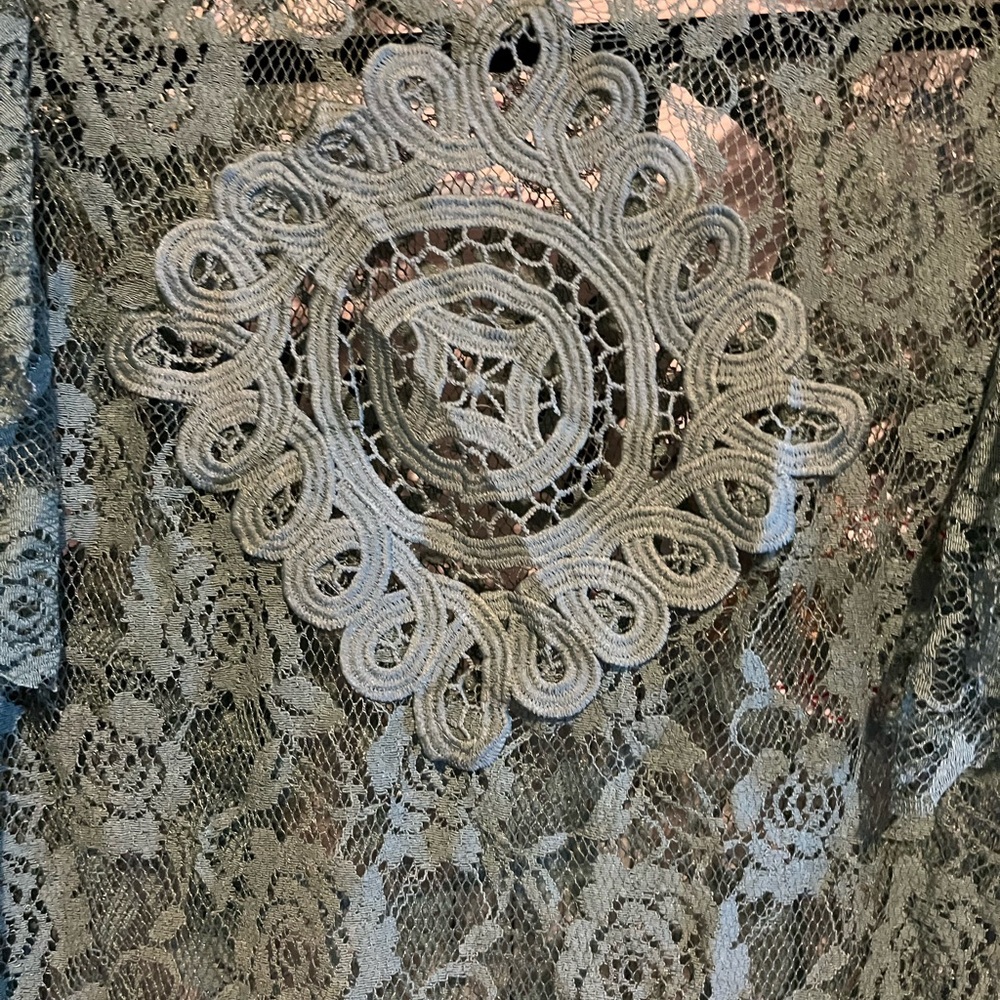 Umgee Large Green Lace Women Top - Picture 3 of 6
